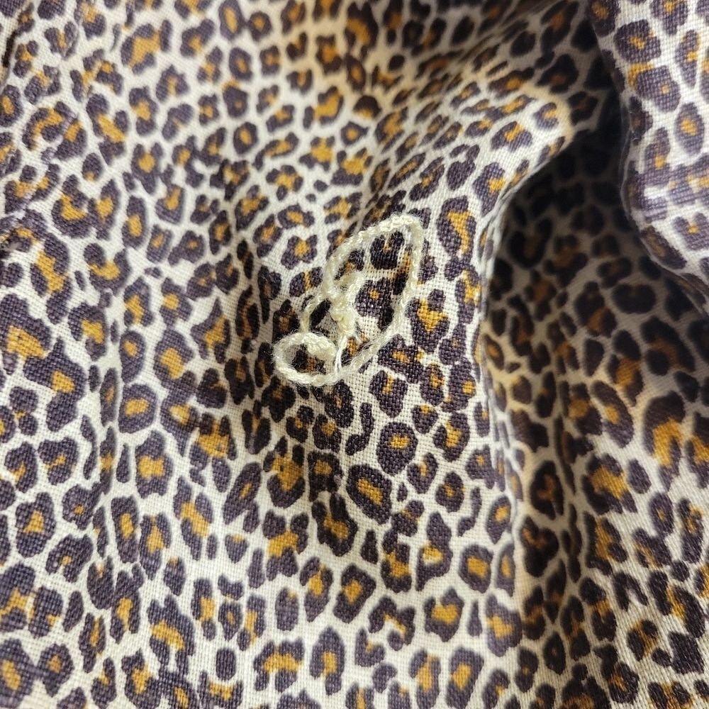Tasha Polizzi Trench Coat Vintage Linen Leopard Print Double Breasted - Picture 8 of 13